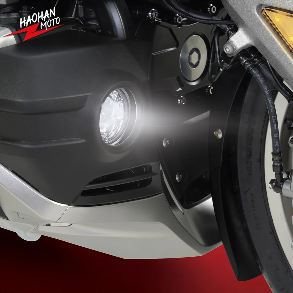 Купить Для Honda Goldwing аксессуары золотыми крыльями Тур GL1800 2018 со шнуровкой в байкерском стиле светодиодные противотуманные светильник кронштейном к...