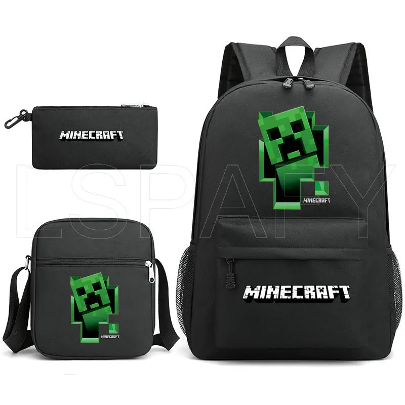 Школьные ранцы MINECRAFT для девочек и мальчиков детские рюкзаки 3 шт./компл. школьные