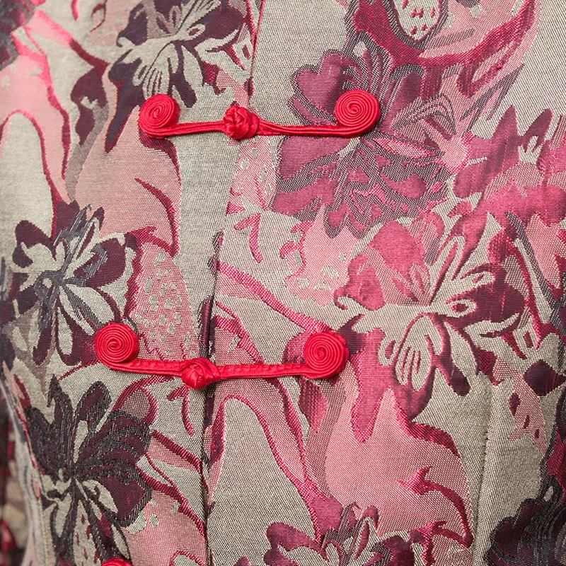 

Autumn Winter New Mandarin Collar Jacket Coat Female Chinese Party Evening Overcoat Chinese Jacket Women Casual Coat