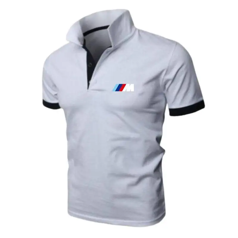 

2021 NEW Summer BMW Short Sleeve Polo Men Turn-Over Collar Fashion Casual Slim Breathable Solid Color Business Men's Polo Shirt