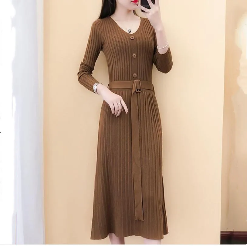 

2021 spring and autumn winter Long sleeve Women's Sweater dress