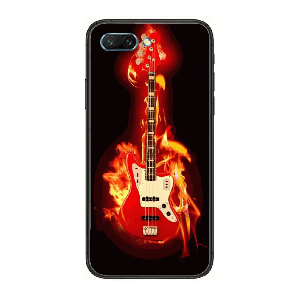 

Popular Music violin guitar clear Phone Case For Huawei Honor 10 9 8 7 N Pro Lite A C RU Black Etui Coque Hoesjes comic fashio