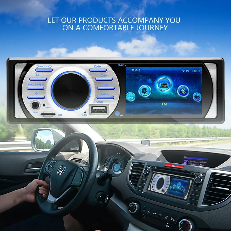 1Din 12В автомобильное радио Bluetooth In Dash интерфейс USB/TF/AUX in с камерой DAB + Авто аудио