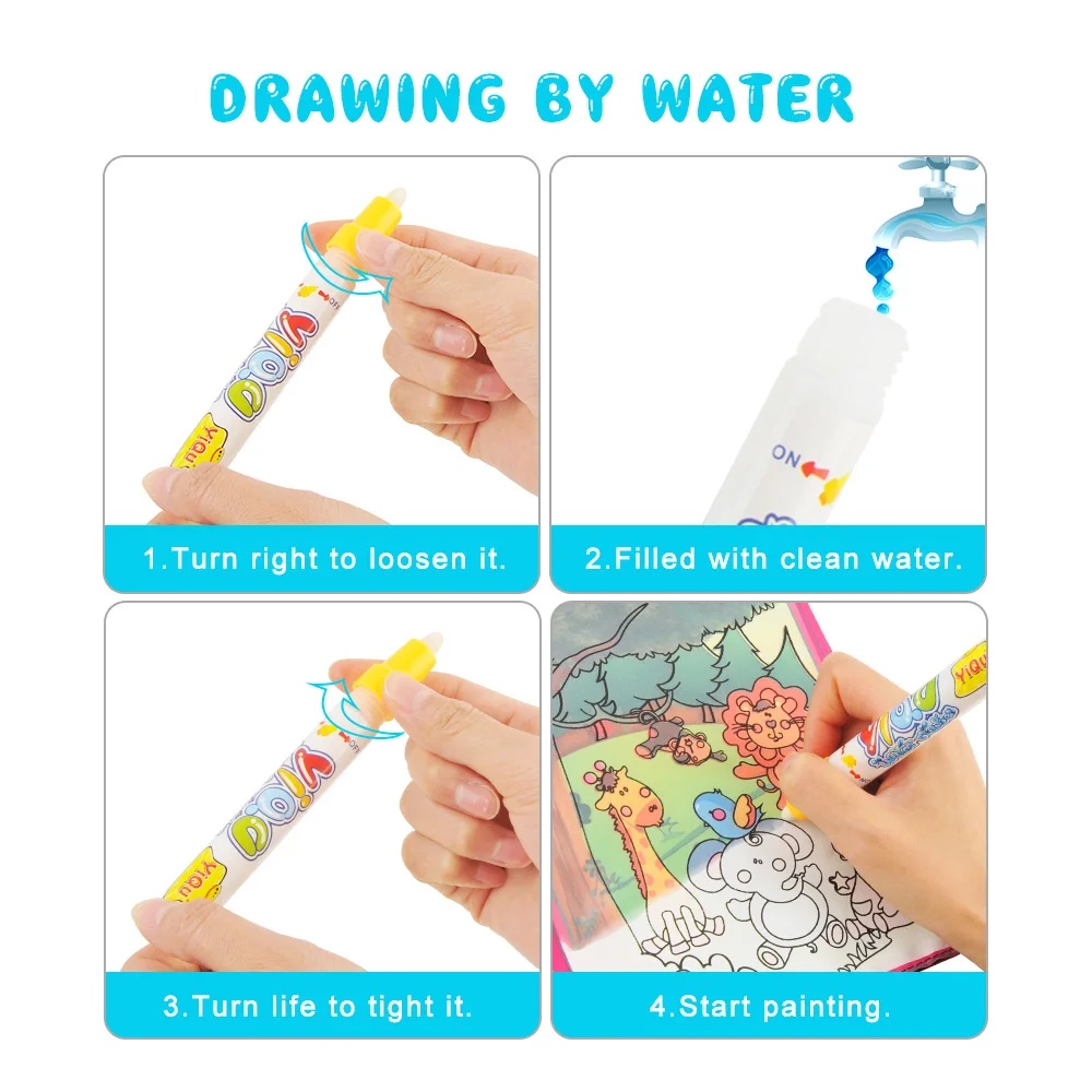 Волшебная водяная книга для рисования раскраска каракули и волшебная ручка