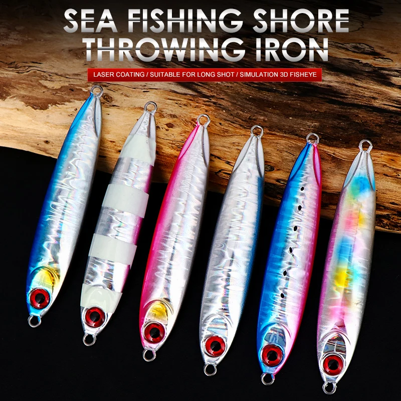 

Swolfy 6 шт., 6 см, 30 г, металлическая приманка, медленно забрасываемая приманка для забрасывания берега, приманка для джиггинга-форель, рыба, лож...