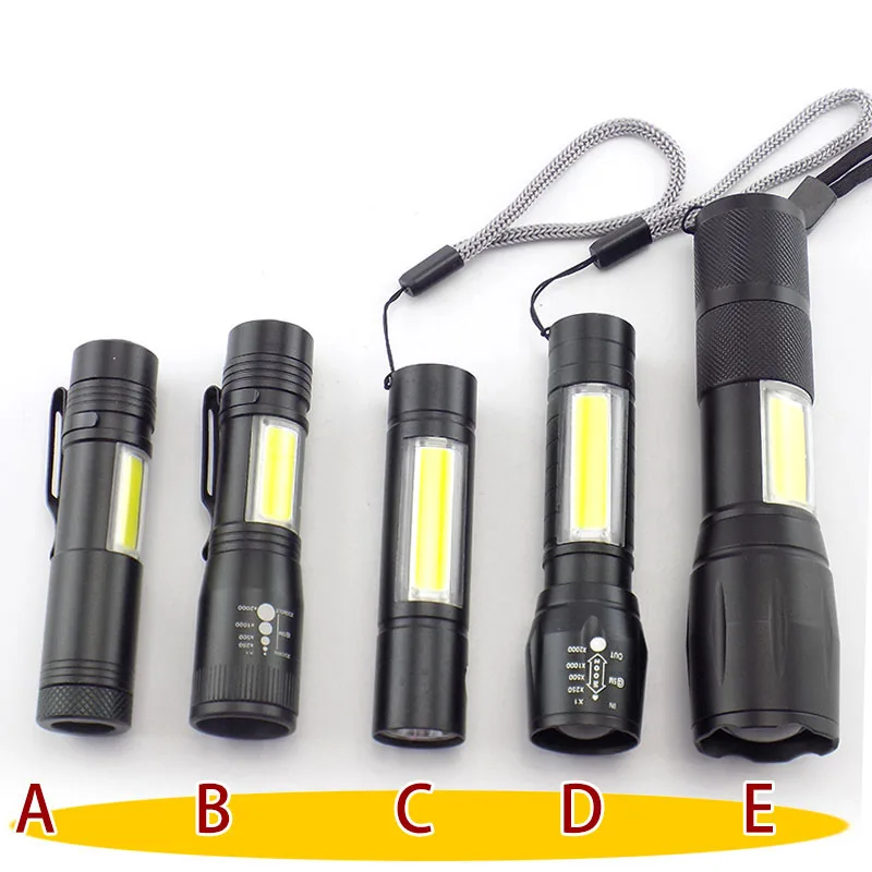 Мини-фонарик 2 LED COB Q5 Penlight Высокая мощность USB Linterna Рабочая вспышка фонарик