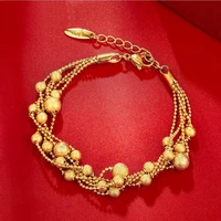 hi classic 24k gold chain hand beads gold bracelet party friend birthday gift