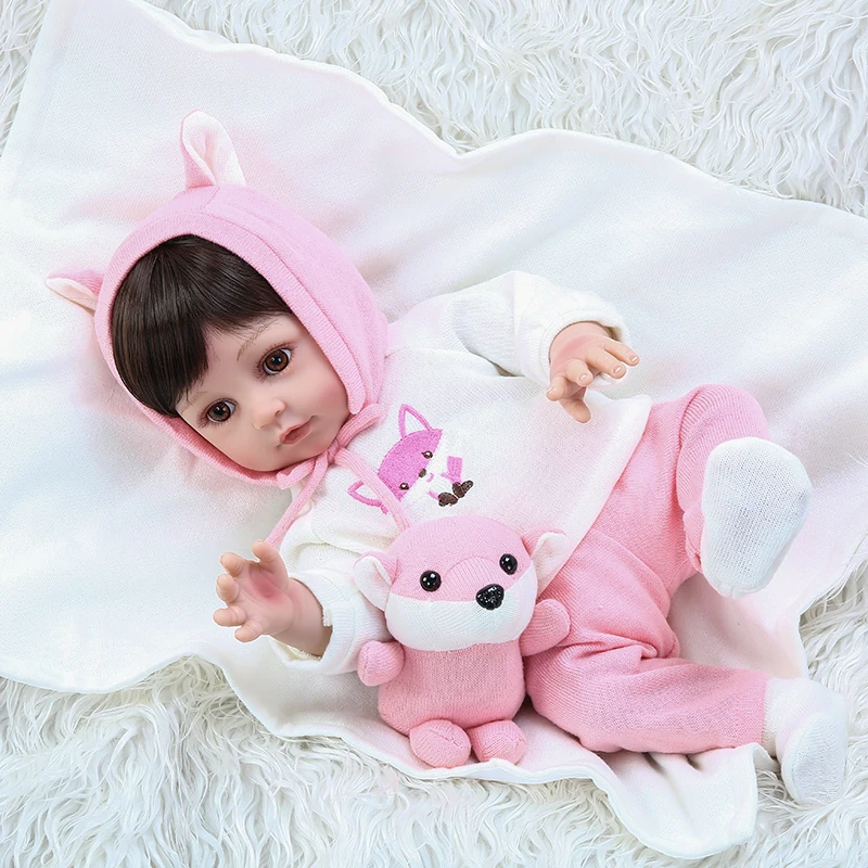 

48CM full body soft silicone lifelike flexible reborn baby doll premie size adorable cuddly sweet doll Christmas Gift