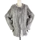 Шуба из кроличьего меха Zero fish, вязаная шуба, шуба из натурального кроличьего меха, Шуба в Европейском стиле, 100%