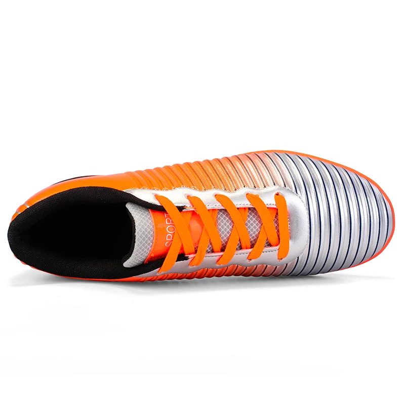 Мужские Спортивные профессиональные футбольные кроссовки синие оранжевые