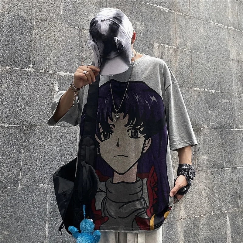 Новинка лета 2021 свободные футболки в стиле ретро с японским мультяшным и