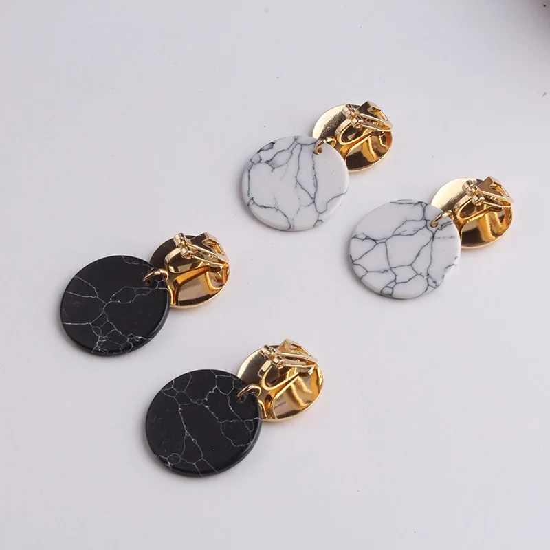 2019 новый модный дизайн Геометрические круглые металлические серьги-клипсы с