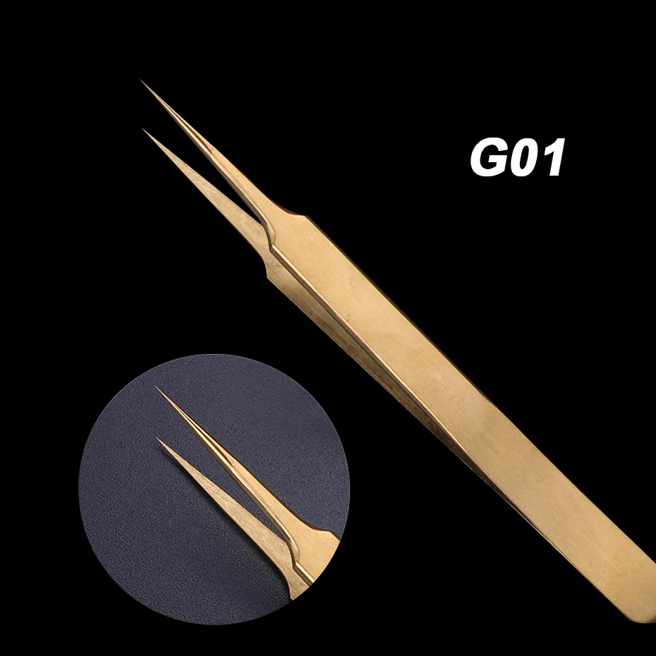 1ps Stainless Steel Tweezers Gold Multi Function Makeup Tools Accessories Extention False Eye Lash Blackhead Remover LA774-1 | Красота и