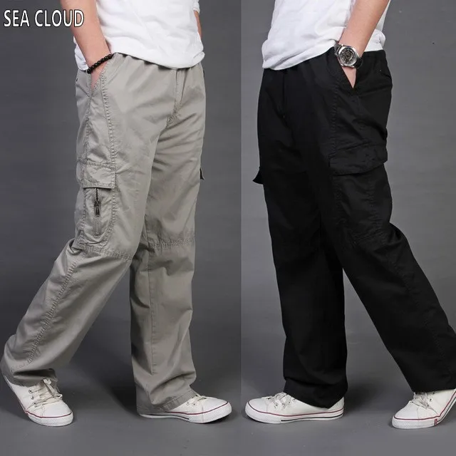 

82 Men's clothing loose casual cargo pants male plus size 100% cotton overalls male long trousers brand L-6XL