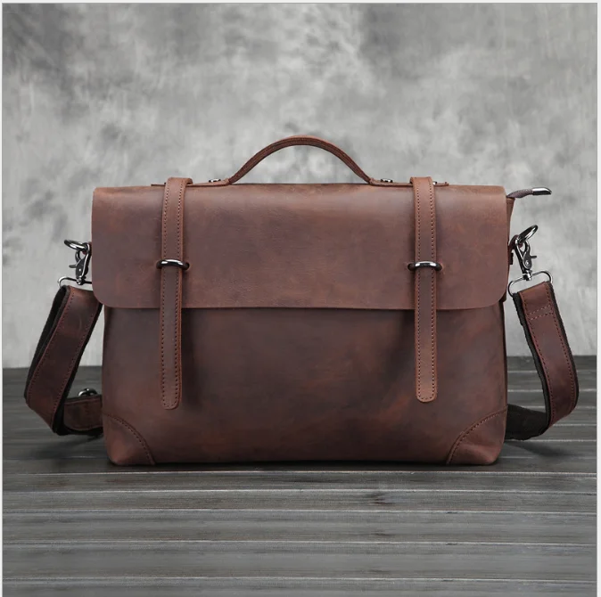 

XIYUAN New Genuine Leather man Messenger Bags Vintage cow leather Small Shoulder bag for male men's Crossbody bag Tote bag lady