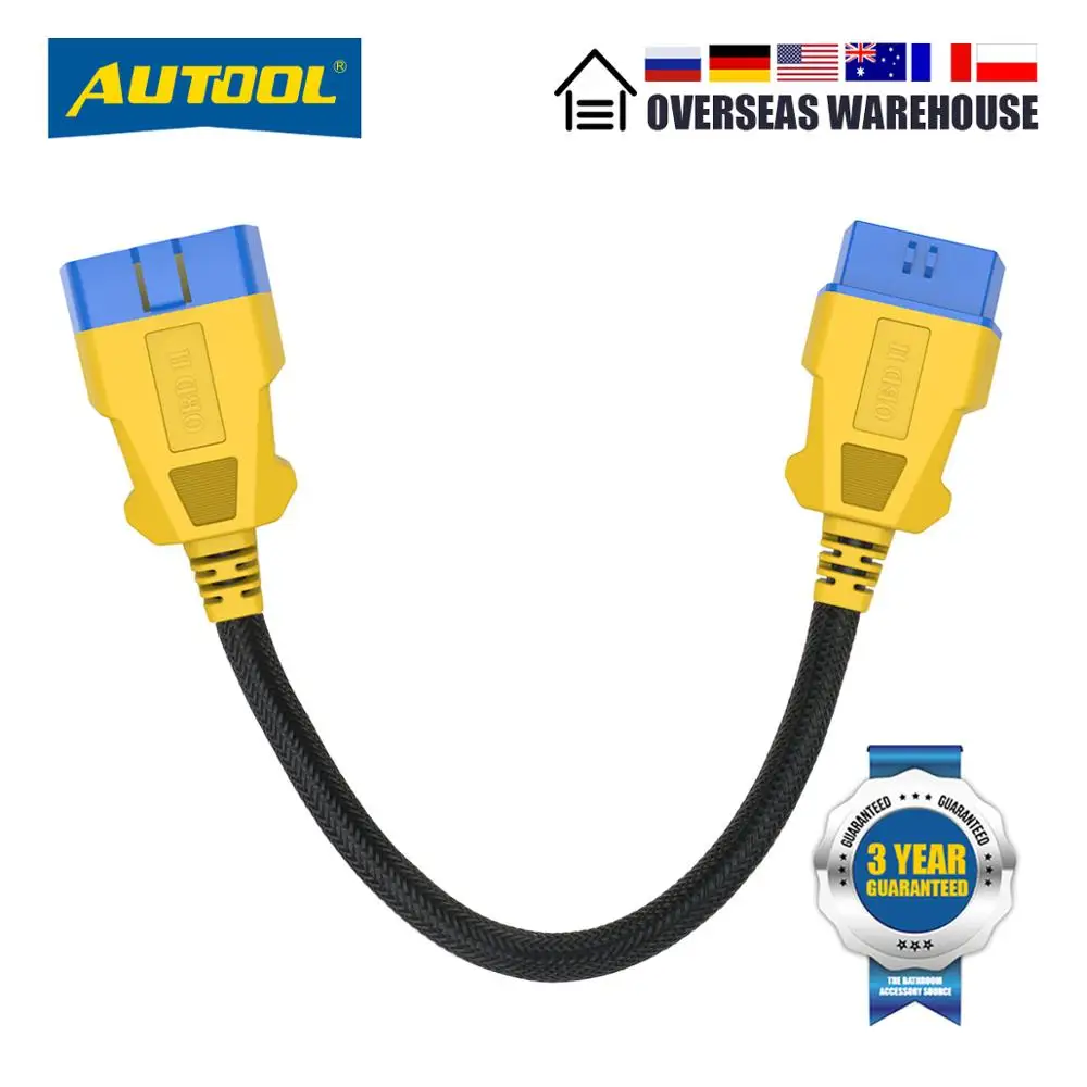 Кабель-переходник AUTOOL 36 см OBD 2 Диагностика расширения автомобильный коннектор OBD2