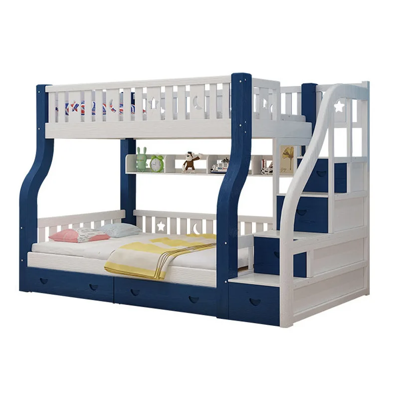 Кровать двухъярусная из цельной древесины с регулировкой по высоте