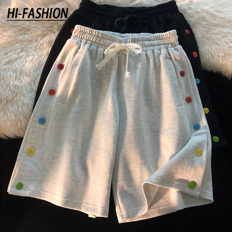 

Women Casual Summer Cotton Loose Wide Shorts Za 2021 Korean New Design Free Pants Female All-Match Baggy Sports Shorts