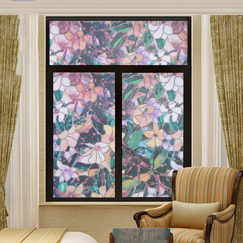 

Colorful Cellophane Glue-free Glass Sticker Printing Electrostatic Glass Sticker Non-Adhesive Frosted Privacy Window Sticker