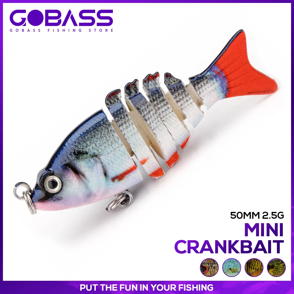 

GOBASS мини кренкбейты Воблер для приманок на щуку рыболовные шарнирные 5 см 2,5 г свимбейт искусственная приманка для рыбалки аксессуары Джеркбейт