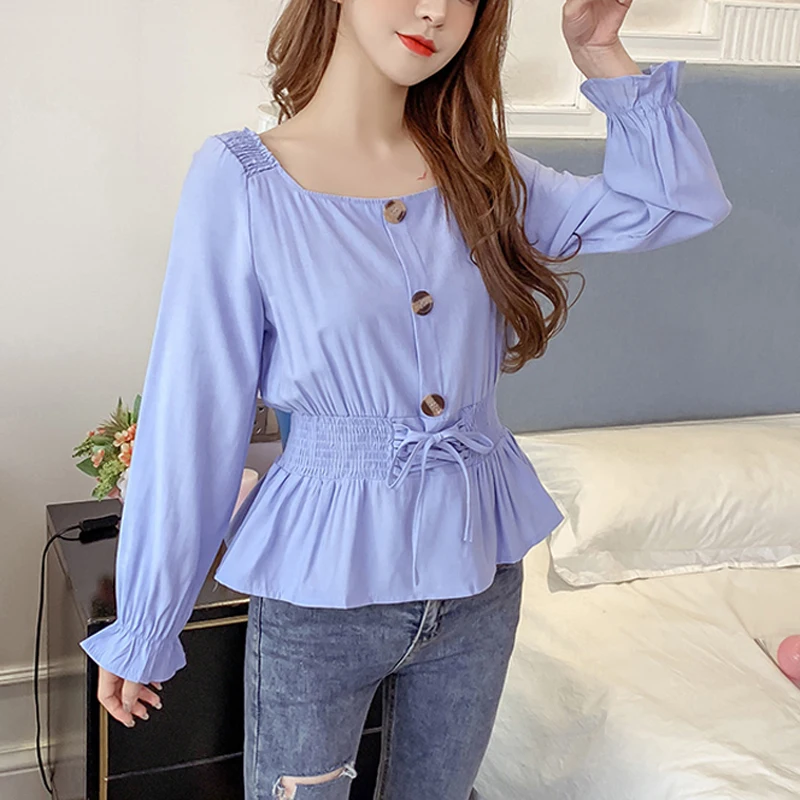 Элегантная туника Lucyever женская блузка модная весенняя рубашка с оборками