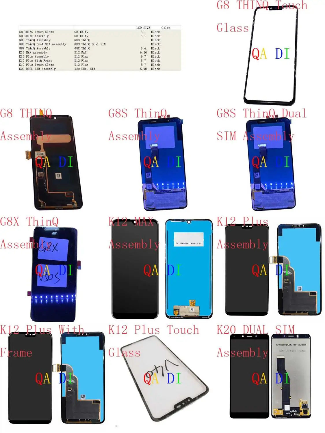 ЖК дисплей с сенсорным экраном в сборе для LG G8 THINQ Glass G8S Dual SIM G8X K12 MAX Plus K20|Сенсорные