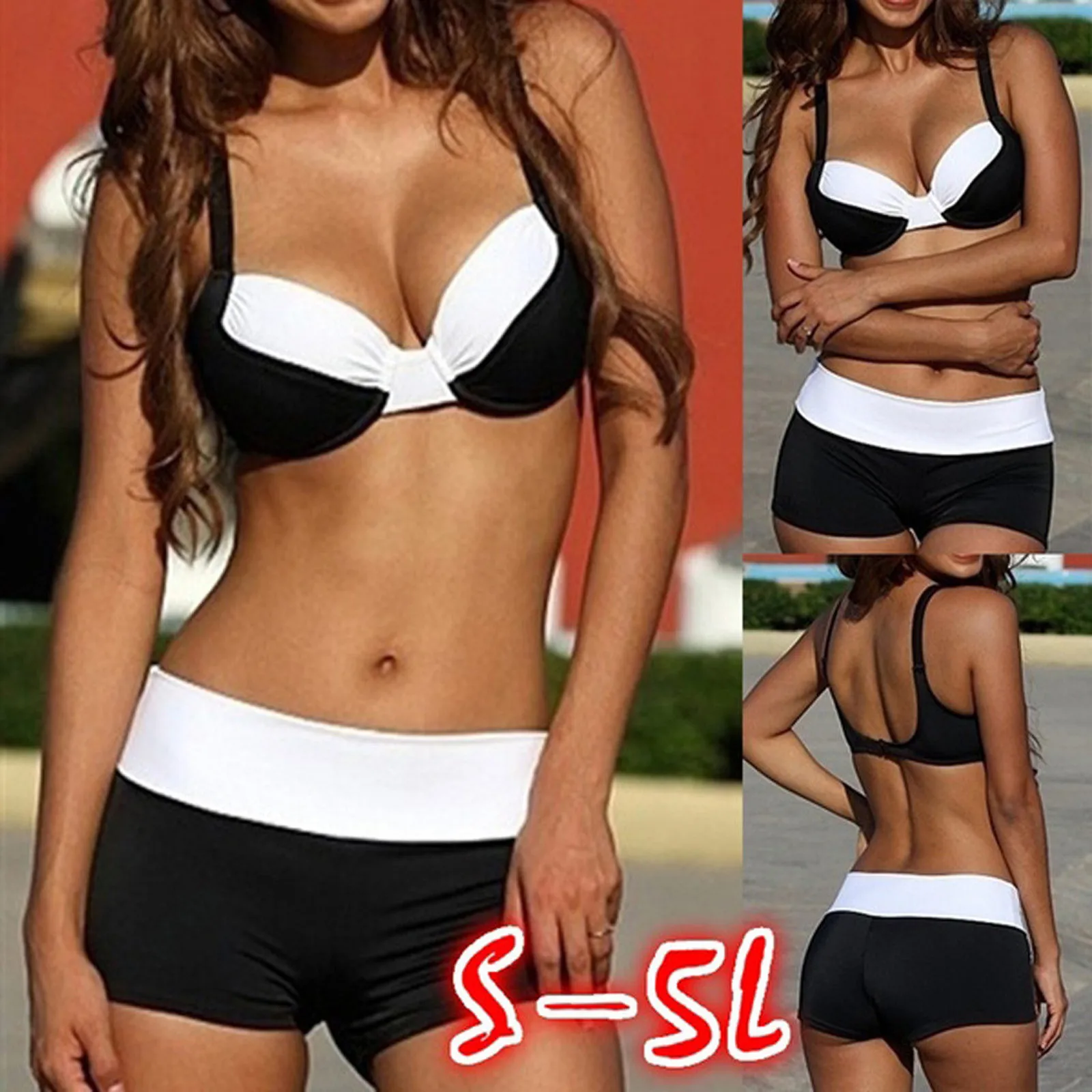 

Big conservative hard bag black and white stitching bikini Brazilian bikini 2021 summer women's split swimsuit new fashion trend