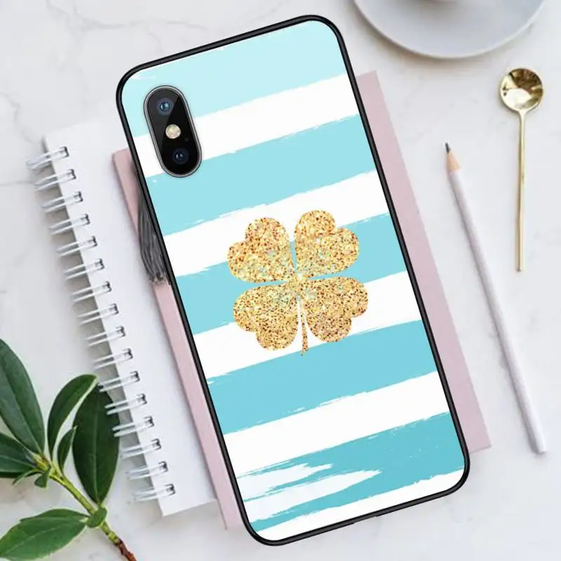 

Green Four leaf clover pattern Phone Case for iPhone 11 12 pro XS MAX 8 7 6 6S Plus X 5S SE 2020 XR Luxury brand shell coque
