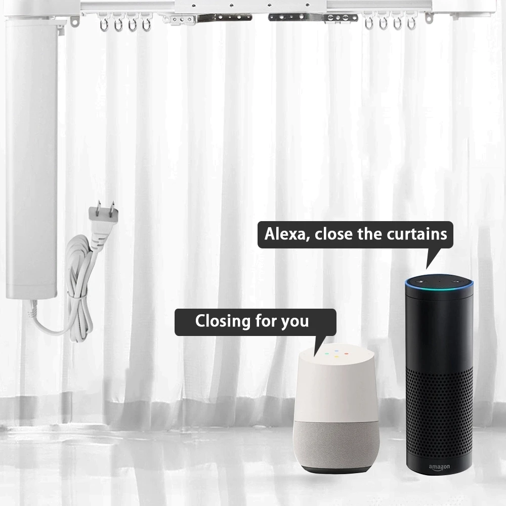 Tuya Wifi Curtain Motor with Electric Tracks Rail Rod Automatic Smart System App RF Remote Control | Обустройство дома