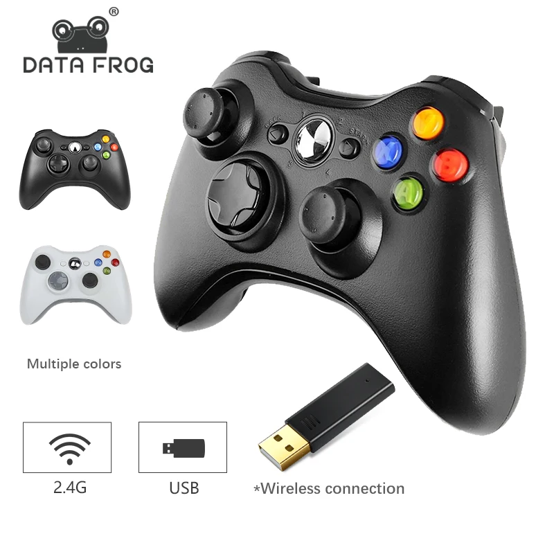 Данные лягушка 2,4G беспроводной контроллер для Xbox 360 джойстик для microsoft PC Windows 7 8 10 геймпад для телефона Android