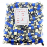 100pcs blue black universal waterproof 75 5 rg6 british standard f male snap seal outdoor coax compression f connector