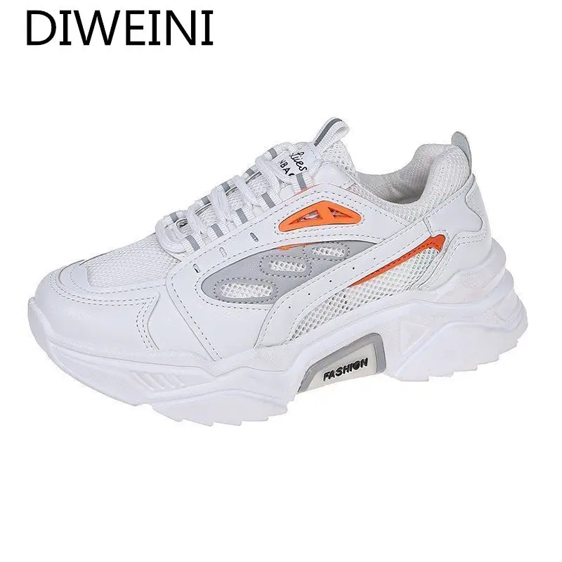 

2021 Women's Mesh Breathable Sneakers Fashion Women's Shoes Spring New Walking Vulcanized Shoes Comfortable Lace-up Casual Shoes