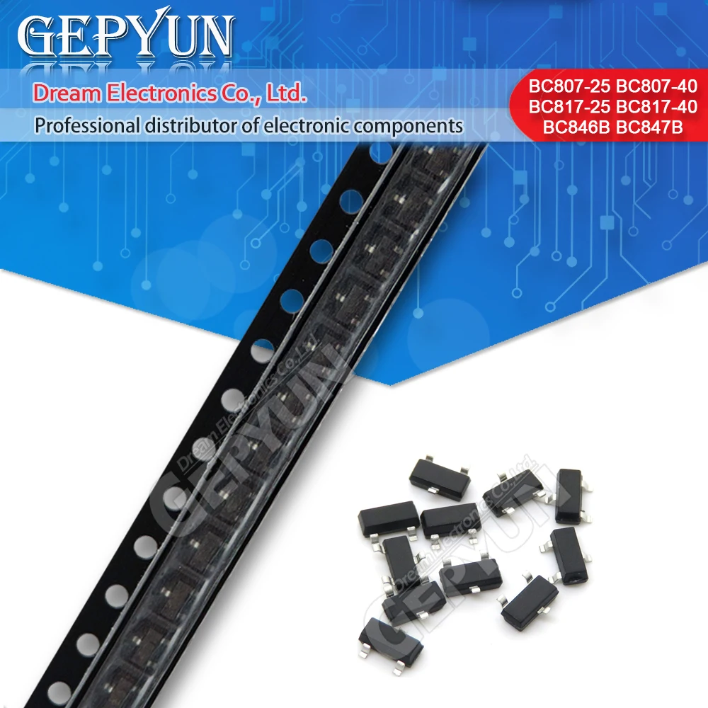 

100 шт. Φ BC846B BC847B BC847C BC848B BC856B BC857B SOT23 BC807 BC817 BC846 BC847 BC856 BC857