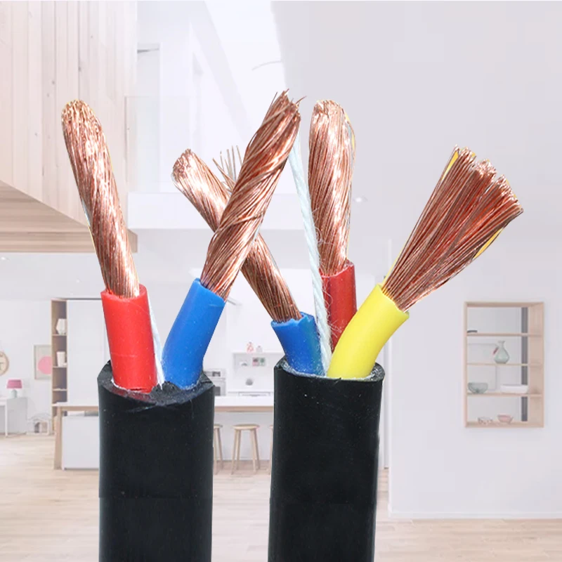 

Wire 2.5 1.5 4 Sectional Area Square 3-core Sheathed Flexible Wire Pure Copper Waterproof Cable Antifreeze Outdoor Power Line