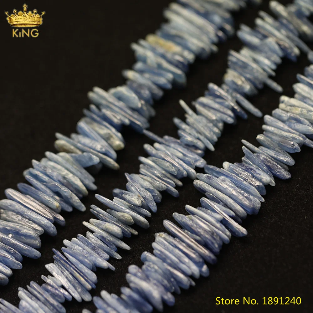15.5Inch/Strand Natural Blue Kyanite Slab Point Loose Spacer Beads,Irregular Kyanite Point Charms Beads For DIY Jewelry Making