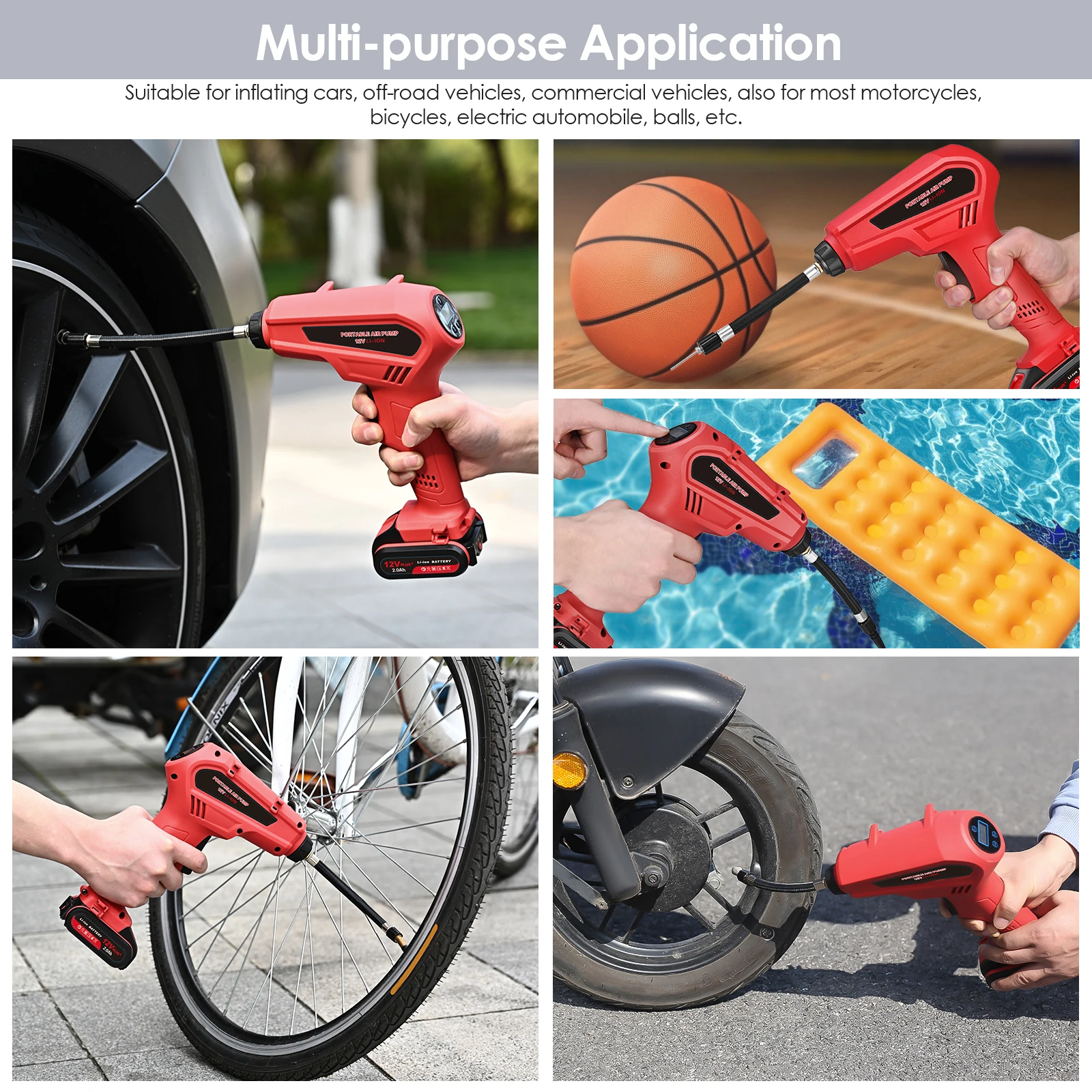 

12V Max Power Cordless Drill Electric Driver/Drill Kit With Tire Inflator Pump Mini Wireless Power Driver DC Lithium-Ion Battery