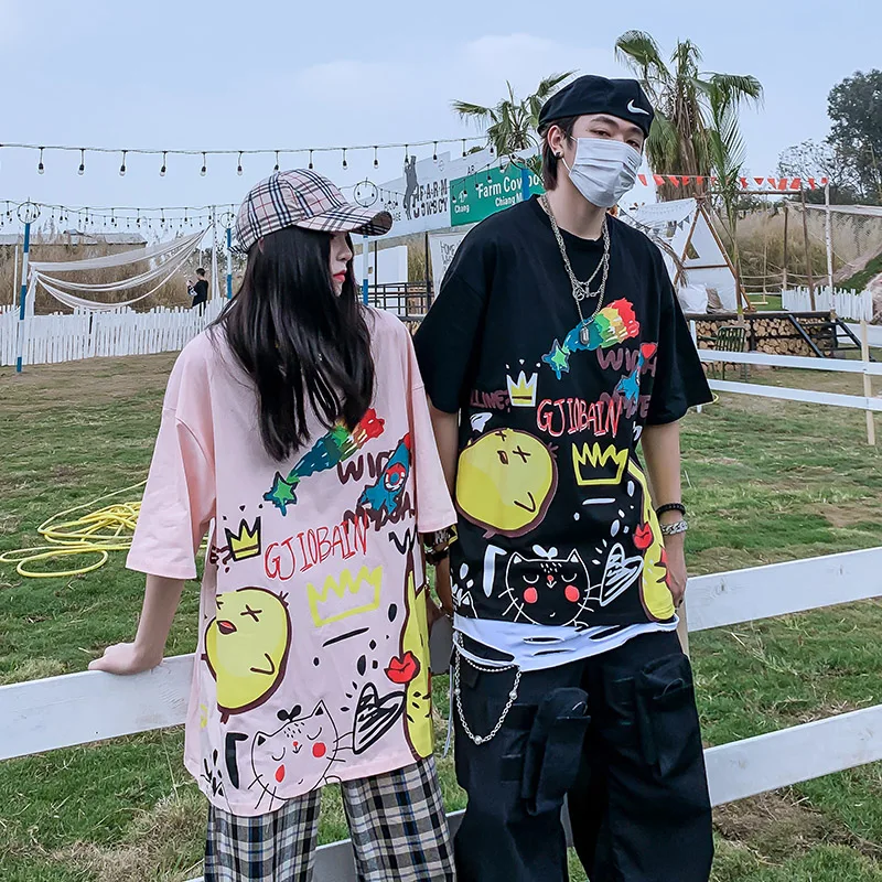 Прямая поставка 2020 парная футболка с коротким рукавом для мужчин и женщин летний