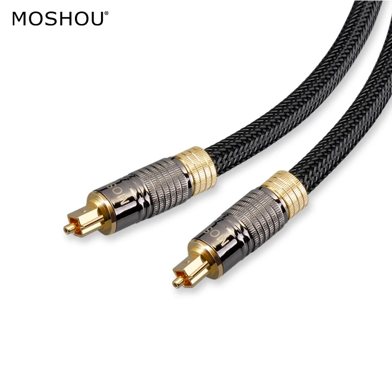 MOSHOU HIFI Digital Optical Audio Video Cable Oxyacid Free Copper Fiber Dolby DTS Sound 5.1 7.1 for Amplifier TV PS4 XBOX DVD |