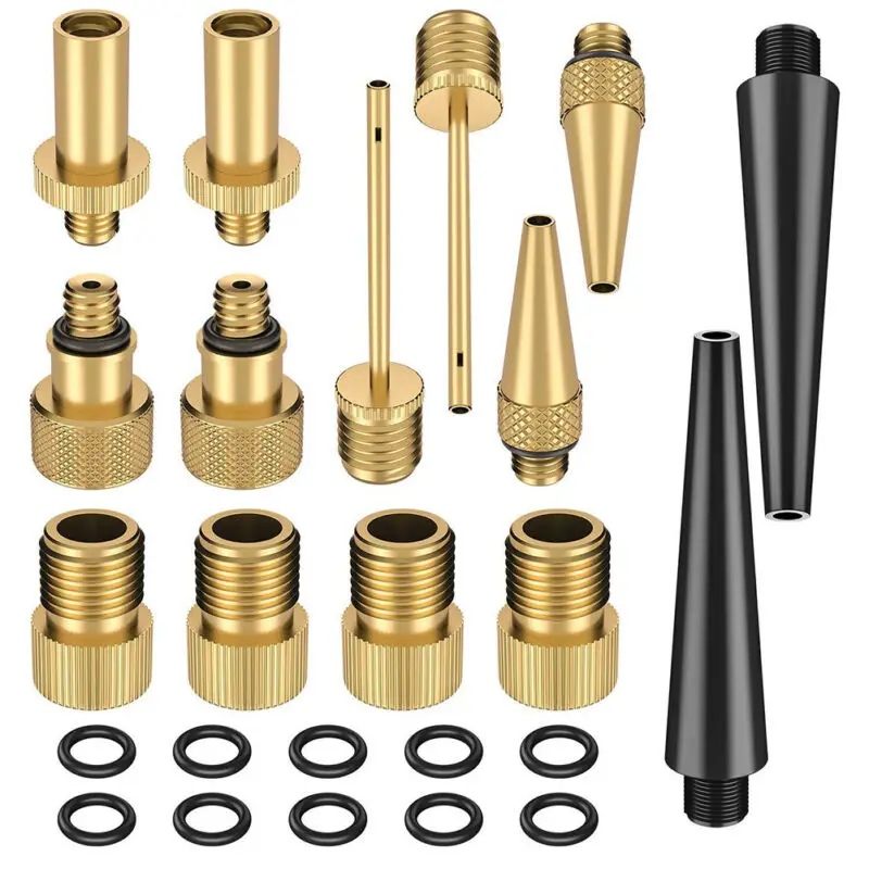 

24pcs Air Nozzles Pump Tire Inflator Parts Valve Adapters Copper Bike Bicycle