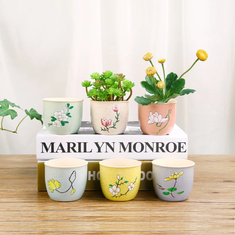 Керамический суккулентный цветочный горшок мультяшный большой палец цветочные