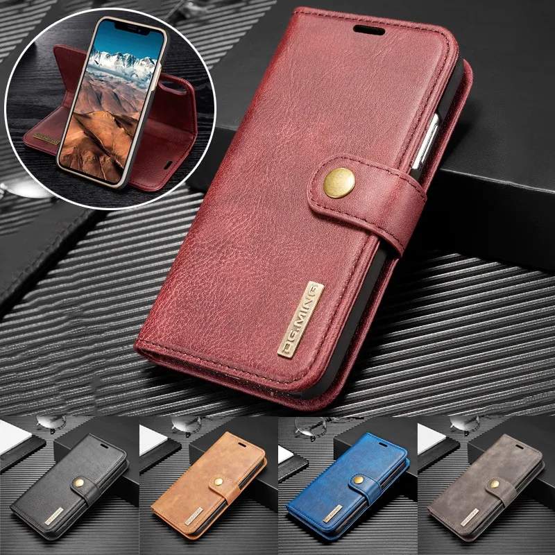 

Leather Case For iPhone XR XS X 5 7 8 Plus SE 2020 12 11 Pro Max 12 Mini Magnetic Cowhide Flip Phone Cover Coque Etui Hoesje
