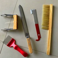 beekeeping tools 5 pieces of big z band saw blade pigtail bristles bee brush wooden handle clip 21 needle cut honey shovel
