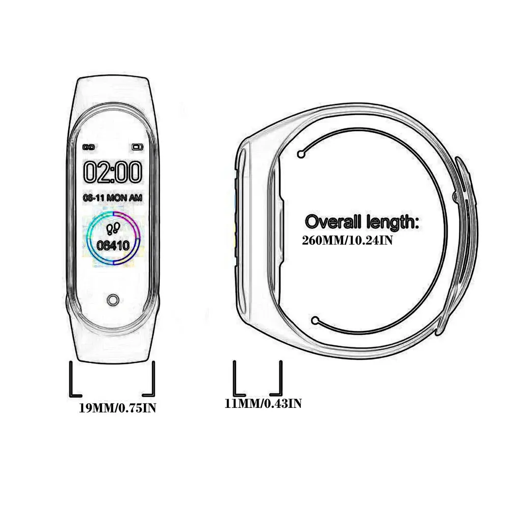 

M4 SmartBand Wristband Heart Rate/Blood/Pressure/Heart Rate Monitor/Pedometer Sport Smart Watch Bracelet Health Fitness Bracelet