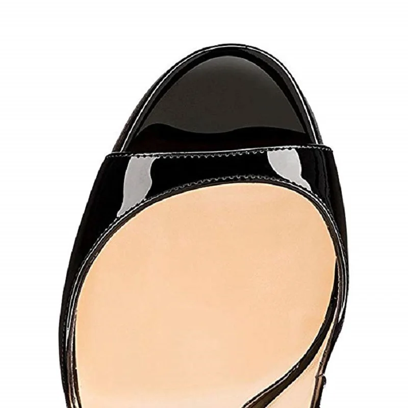 

Original Intention Super Fashion Women Sandals Peep Toe Thin High Heels Sandals Party Prom Black Shoes Woman Plus US Size 4-15