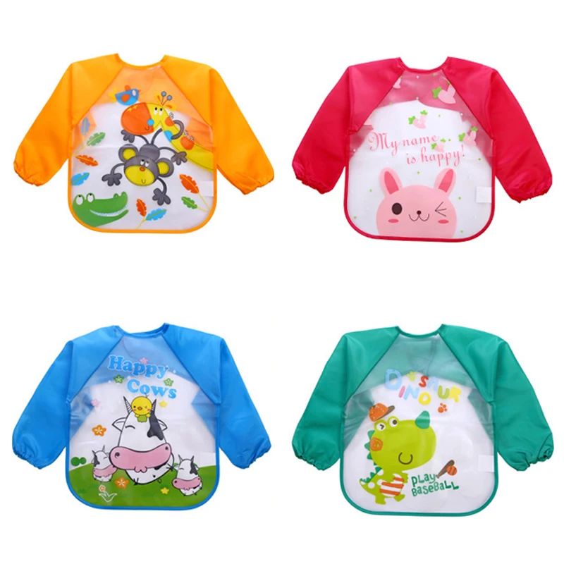 

Wecute Cute Baby Bibs Waterproof Long Sleeve Apron Children Feeding Bib Burp Clothes Soft Eat Toddler Baberos Bavoir Clothing