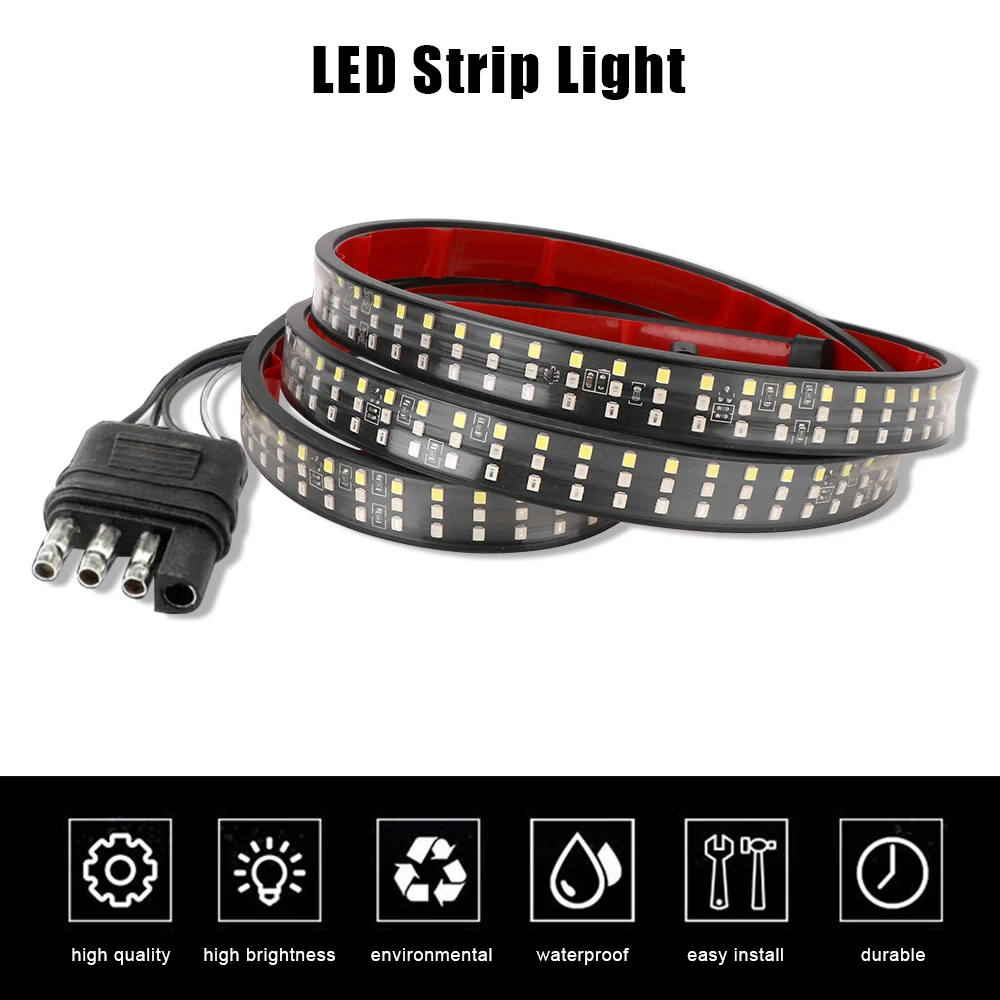 

LEEPEE Brake Stop Lamps Pickup Rear Turn Signal Lights Truck Trailer Accessories 12V LED Strip 60inch 1.5m 3 Colors Flashing
