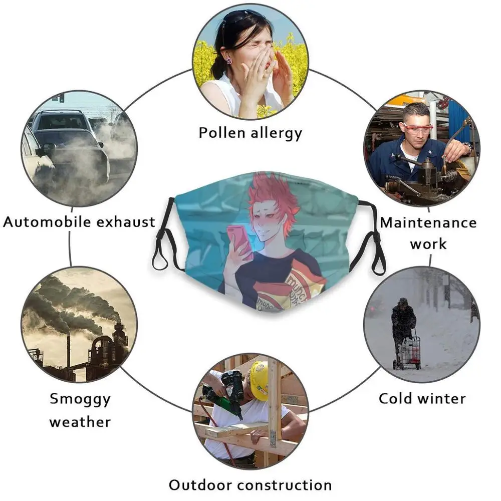 Distance Kiri смешная печать многоразовая маска Pm2.5 фильтр для лица Kiribaku Bakushina Bakugou Bnha Mha