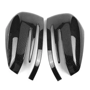 new 1 pair car auto carbon fiber side rearview mirror cap cover trim for mercedes benz a b c e s cla glk gla class w204 w246 free global shipping