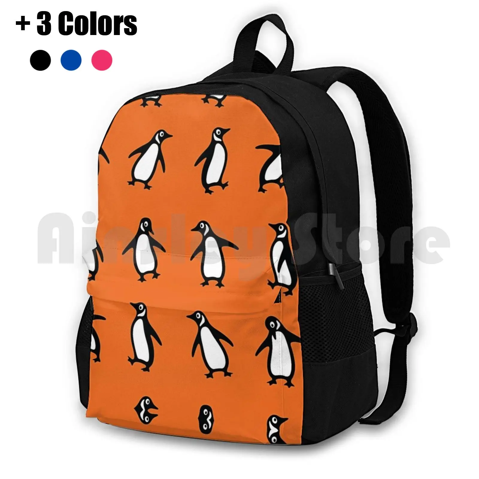 

Penguin Books Pattern Design Outdoor Hiking Backpack Riding Climbing Sports Bag Penguins Penguin Books Orange Penguin Book