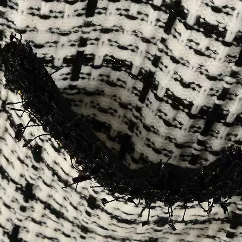 2020 весна осень твидовый длинный женский жилет в клетку пальто шикарный без